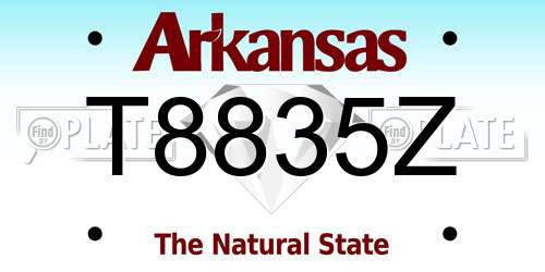 T8835Z Arkansas License Plate