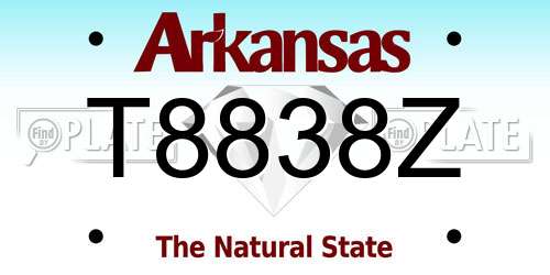 T8838Z Arkansas License Plate