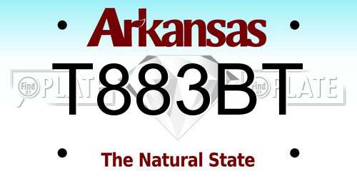 T883BT Arkansas License Plate