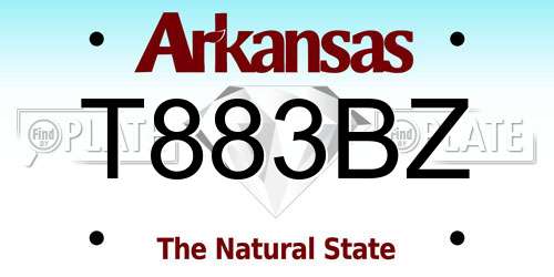 T883BZ Arkansas License Plate