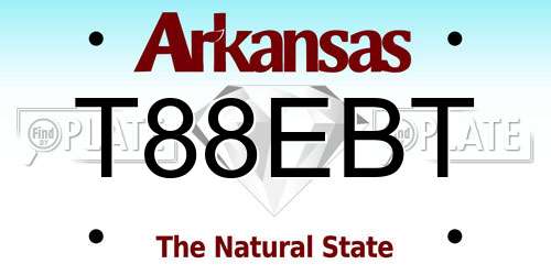T88EBT Arkansas License Plate