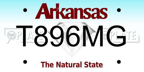 T896MG Arkansas License Plate
