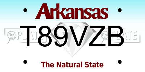 T89VZB Arkansas License Plate