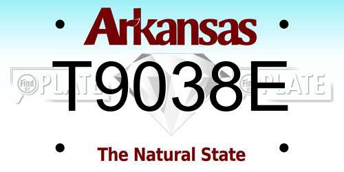 T9038E Arkansas License Plate