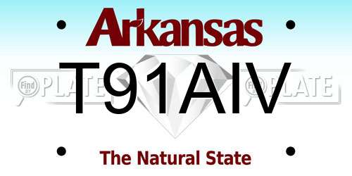 T91AIV Arkansas License Plate