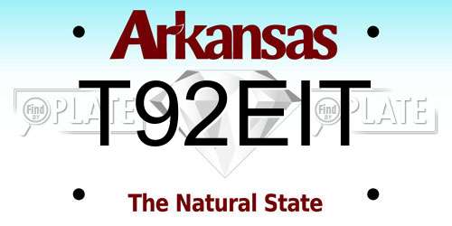 T92EIT Arkansas License Plate