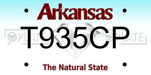T935CP Arkansas License Plate
