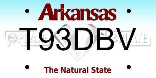 T93DBV Arkansas License Plate
