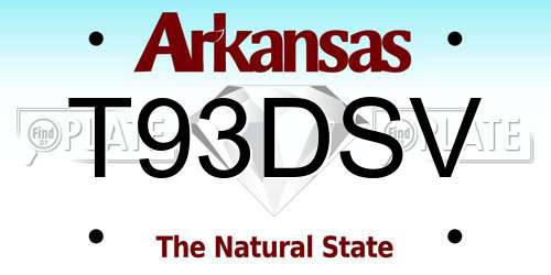 T93DSV Arkansas License Plate