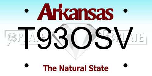 T93OSV Arkansas License Plate