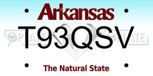 T93QSV Arkansas License Plate