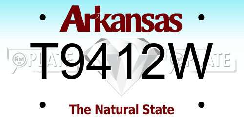 T9412W Arkansas License Plate