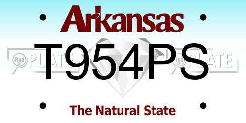 T954PS Arkansas License Plate