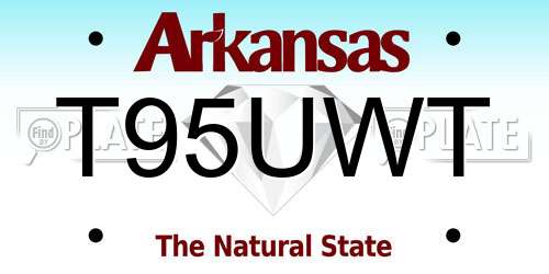 T95UWT Arkansas License Plate