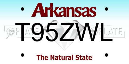 T95ZWL Arkansas License Plate