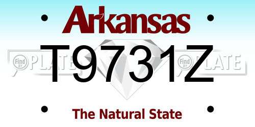 T9731Z Arkansas License Plate
