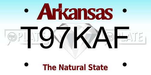 T97KAF Arkansas License Plate