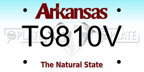 T9810V Arkansas License Plate