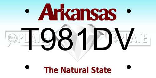 T981DV Arkansas License Plate