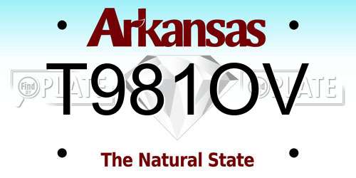 T981OV Arkansas License Plate