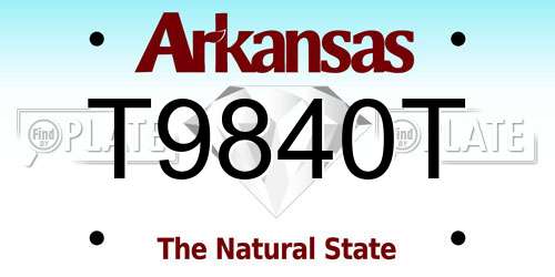 T9840T Arkansas License Plate