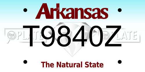 T9840Z Arkansas License Plate