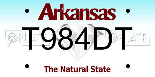 T984DT Arkansas License Plate