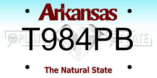 T984PB Arkansas License Plate