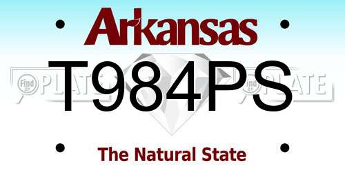 T984PS Arkansas License Plate