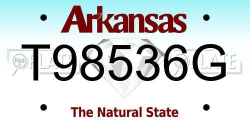 T98536G Arkansas License Plate