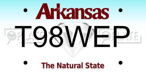 T98WEP Arkansas License Plate