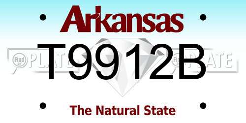 T9912B Arkansas License Plate