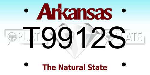 T9912S Arkansas License Plate