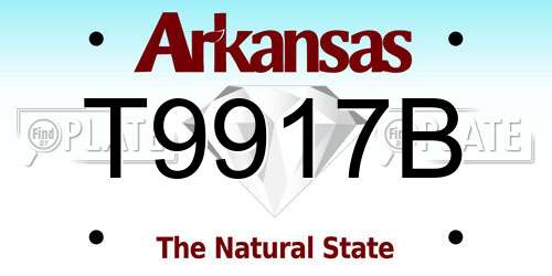 T9917B Arkansas License Plate