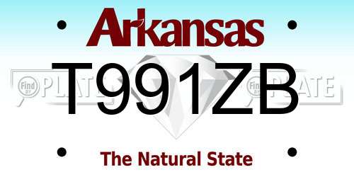 T991ZB Arkansas License Plate