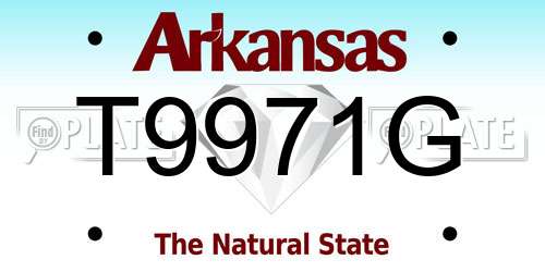 T9971G Arkansas License Plate