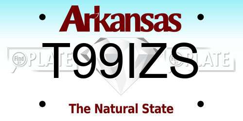 T99IZS Arkansas License Plate