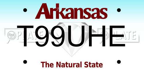 T99UHE Arkansas License Plate
