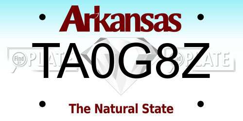 TA0G8Z Arkansas License Plate