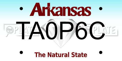 TA0P6C Arkansas License Plate