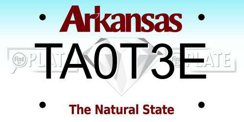 TA0T3E Arkansas License Plate