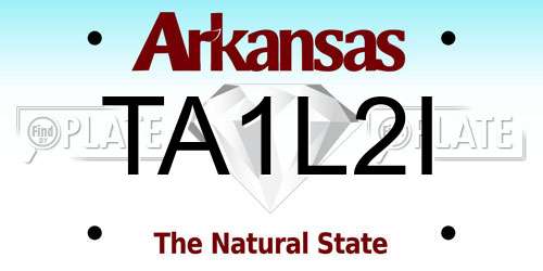 TA1L2I Arkansas License Plate