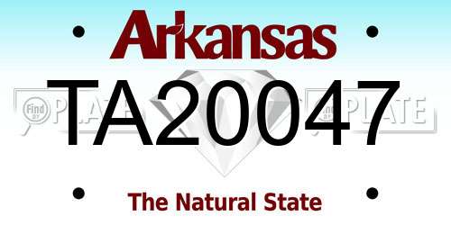 TA20047 Arkansas License Plate