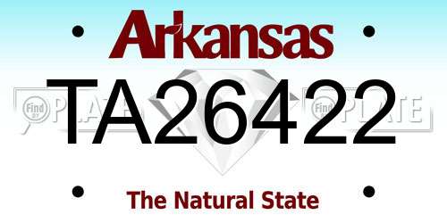 TA26422 Arkansas License Plate