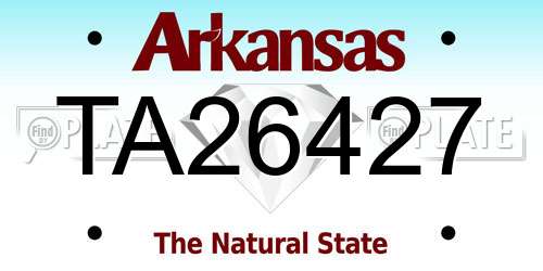 TA26427 Arkansas License Plate