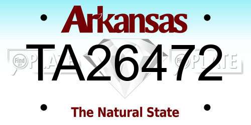 TA26472 Arkansas License Plate