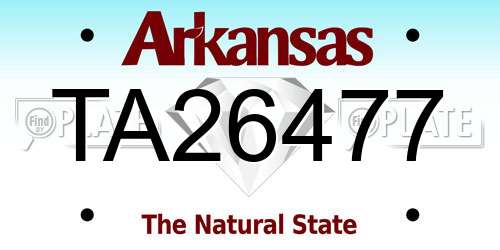 TA26477 Arkansas License Plate
