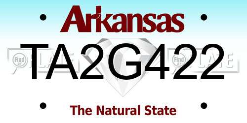 TA2G422 Arkansas License Plate