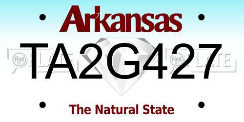 TA2G427 Arkansas License Plate