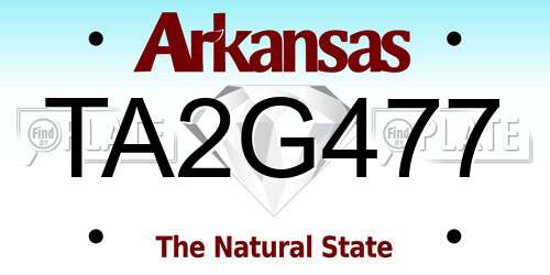 TA2G477 Arkansas License Plate